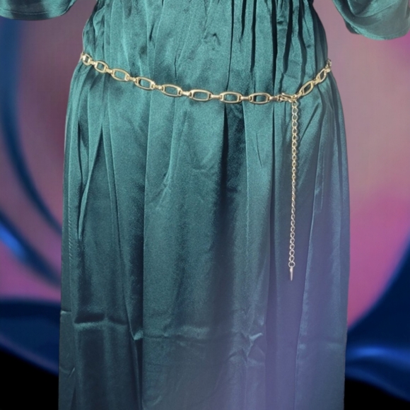 Vintage 80s Gold Tone Chain Link Necklace Belt Convertible Statement - Picture 3 of 9